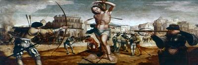 The Martyrdom of St Sebastian, 16th Century-Gregorio Lopez-Framed Premier Image Canvas