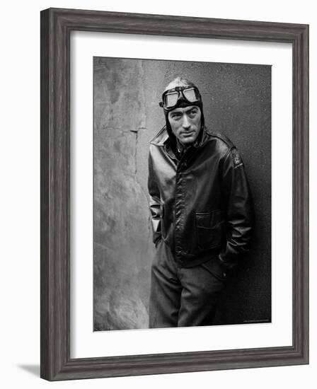 Gregory Peck Costumed as WWII American Air Forces Bomber Pilot for Twelve O'clock High-W^ Eugene Smith-Framed Premium Photographic Print