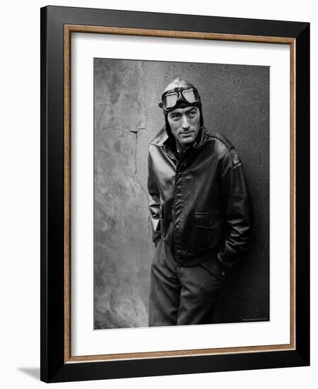 Gregory Peck Costumed as WWII American Air Forces Bomber Pilot for Twelve O'clock High-W^ Eugene Smith-Framed Premium Photographic Print