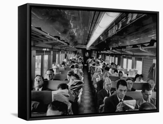 Gregory Peck Gathering Information on Advertising Industry for Man in the Grey Flannel Suit-Michael Rougier-Framed Premier Image Canvas