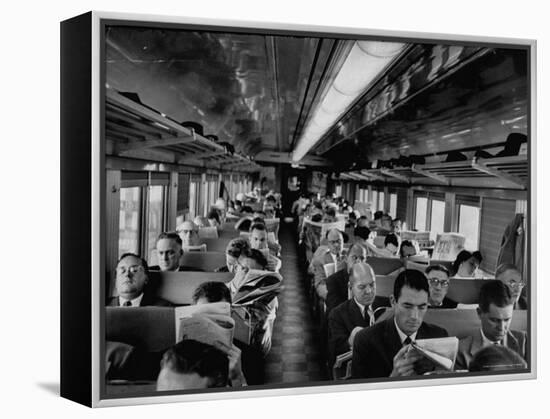 Gregory Peck Gathering Information on Advertising Industry for Man in the Grey Flannel Suit-Michael Rougier-Framed Premier Image Canvas