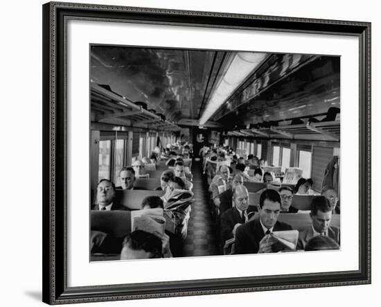 Gregory Peck Gathering Information on Advertising Industry for Man in the Grey Flannel Suit-Michael Rougier-Framed Premium Photographic Print