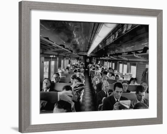 Gregory Peck Gathering Information on Advertising Industry for Man in the Grey Flannel Suit-Michael Rougier-Framed Premium Photographic Print