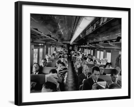 Gregory Peck Gathering Information on Advertising Industry for Man in the Grey Flannel Suit-Michael Rougier-Framed Premium Photographic Print