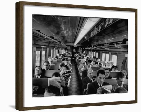 Gregory Peck Gathering Information on Advertising Industry for Man in the Grey Flannel Suit-Michael Rougier-Framed Premium Photographic Print