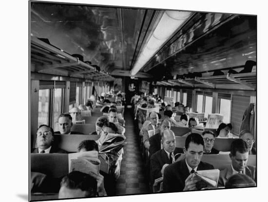 Gregory Peck Gathering Information on Advertising Industry for Man in the Grey Flannel Suit-Michael Rougier-Mounted Premium Photographic Print