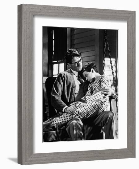 Gregory Peck; Phillip Alford. "To Kill a Mockingbird" [1962], Directed by Robert Mulligan.-null-Framed Photographic Print