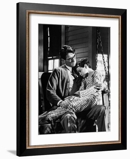 Gregory Peck; Phillip Alford. "To Kill a Mockingbird" [1962], Directed by Robert Mulligan.-null-Framed Photographic Print