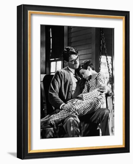 Gregory Peck; Phillip Alford. "To Kill a Mockingbird" [1962], Directed by Robert Mulligan.-null-Framed Photographic Print