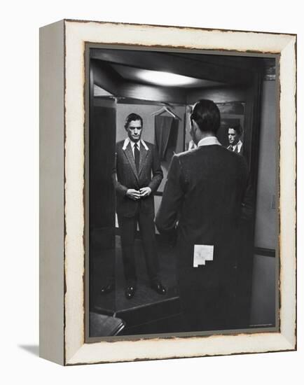 Gregory Peck Trying on Suit for His New Movie Man in the Grey Flannel Suit-Michael Rougier-Framed Premier Image Canvas