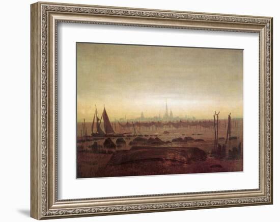 Greifswald in Moonlight-Caspar David Friedrich-Framed Giclee Print