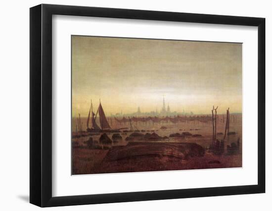 Greifswald in Moonlight-Caspar David Friedrich-Framed Giclee Print