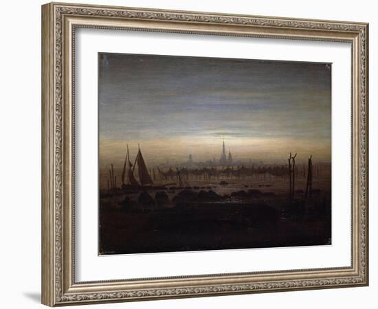 Greifswald in Moonlight-Caspar David Friedrich-Framed Giclee Print