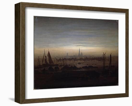 Greifswald in Moonlight-Caspar David Friedrich-Framed Giclee Print