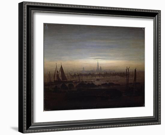 Greifswald in Moonlight-Caspar David Friedrich-Framed Giclee Print