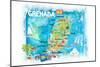 Grenada Antilles Illustrated Caribbean Travel Map with Highlights of West Indies Island Dream-M. Bleichner-Mounted Art Print