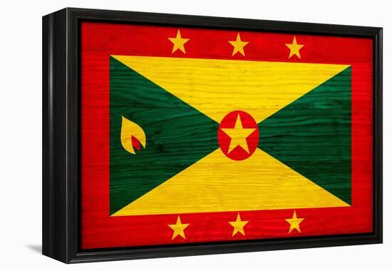 Grenada Flag Design with Wood Patterning - Flags of the World Series-Philippe Hugonnard-Framed Stretched Canvas