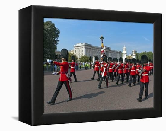 Grenadier Guards March to Wellington Barracks after Changing the Guard Ceremony, London, England-Walter Rawlings-Framed Premier Image Canvas