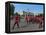 Grenadier Guards March to Wellington Barracks after Changing the Guard Ceremony, London, England-Walter Rawlings-Framed Premier Image Canvas
