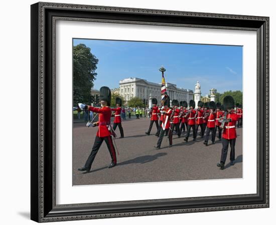 Grenadier Guards March to Wellington Barracks after Changing the Guard Ceremony, London, England-Walter Rawlings-Framed Photographic Print