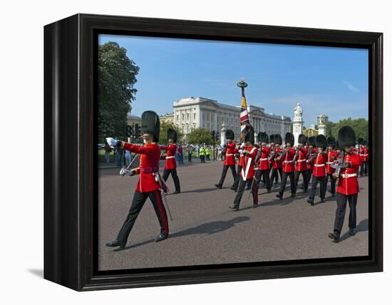 Grenadier Guards March to Wellington Barracks after Changing the Guard Ceremony, London, England-Walter Rawlings-Framed Premier Image Canvas