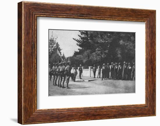 Grenadier Guards (with their new hats) relieving guard at Lord Roberts's headquarters, Pretoria-Unknown-Framed Photographic Print