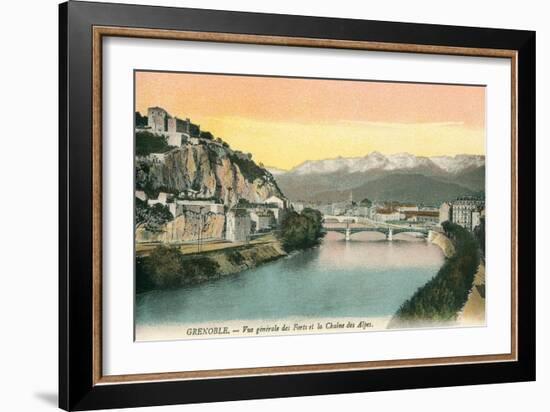 Grenoble, France, with View of Alps-null-Framed Art Print