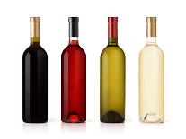 Set Of White, Rose, And Red Wine Bottles. Isolated On White Background-Gresei-Photographic Print