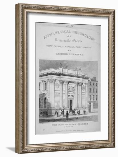 Gresham College, Basinghall Street, City of London, 1845-James Tingle-Framed Giclee Print