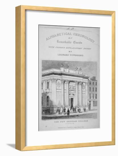 Gresham College, Basinghall Street, City of London, 1845-James Tingle-Framed Giclee Print