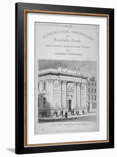 Gresham College, Basinghall Street, City of London, 1845-James Tingle-Framed Giclee Print