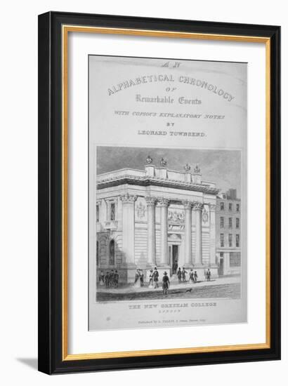 Gresham College, Basinghall Street, City of London, 1845-James Tingle-Framed Giclee Print