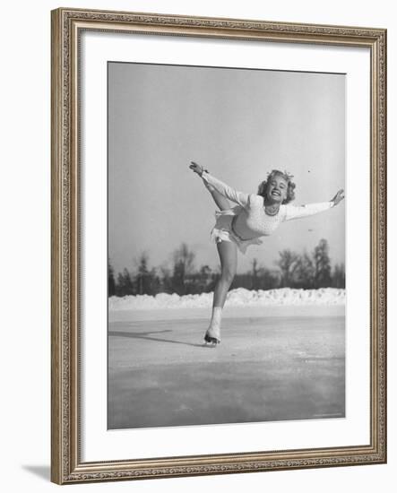 Gretchen Merrill Ice Skating During the World Championship-Tony Linck-Framed Premium Photographic Print