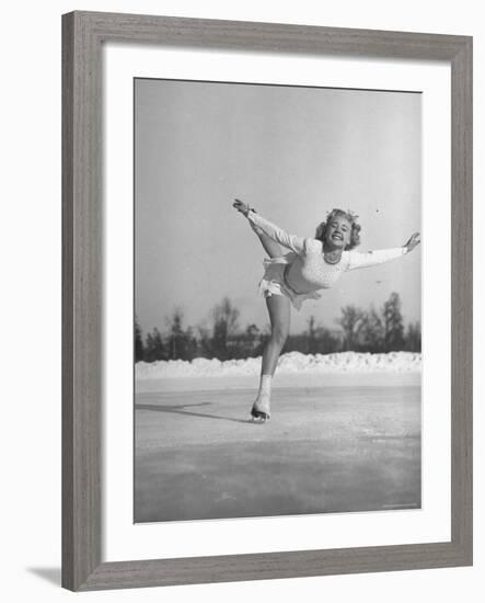 Gretchen Merrill Ice Skating During the World Championship-Tony Linck-Framed Premium Photographic Print