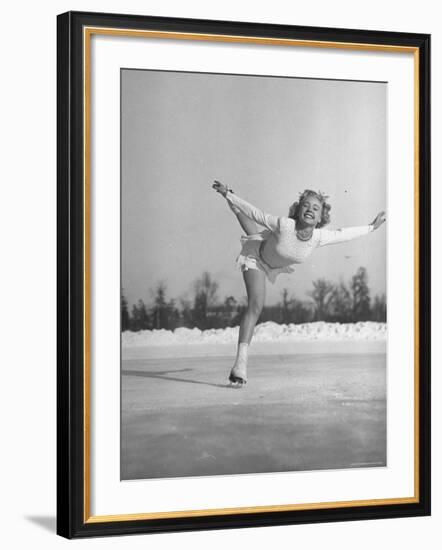 Gretchen Merrill Ice Skating During the World Championship-Tony Linck-Framed Premium Photographic Print