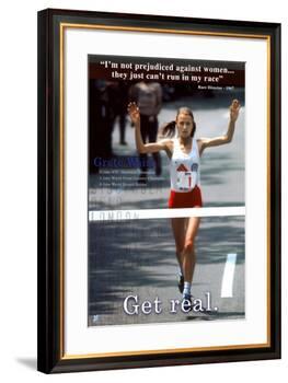 Grete Waitz: Get Real-null-Framed Art Print