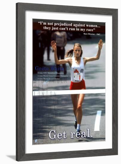 Grete Waitz: Get Real-null-Framed Art Print