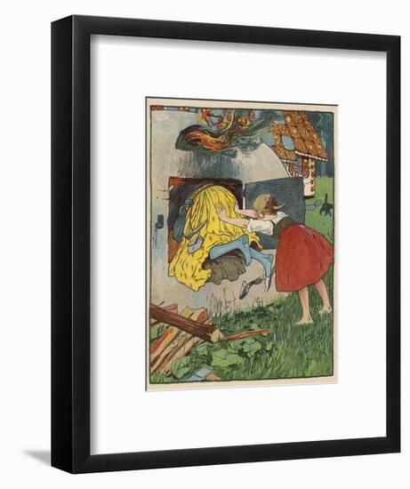 Gretel Seizes Her Opportunity and Pushes the Wicked Witch into the Oven-Willy Planck-Framed Photographic Print