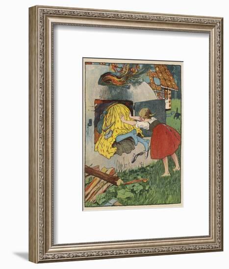 Gretel Seizes Her Opportunity and Pushes the Wicked Witch into the Oven-Willy Planck-Framed Photographic Print