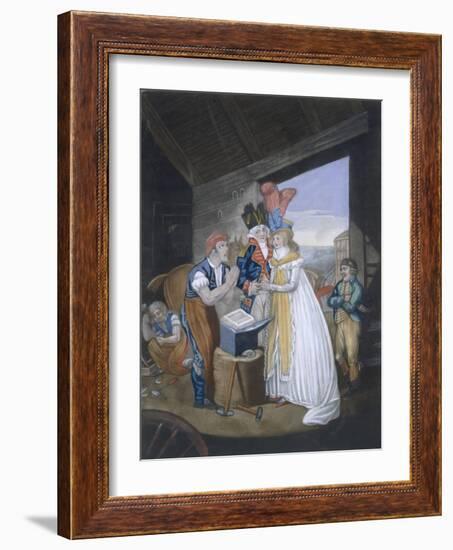 Gretna Green, or the Red-Hot Marriage, Pub. by Aurrie and Whittle, 1794 (Coloured Engraving)-English-Framed Giclee Print