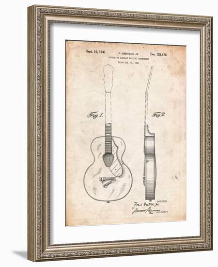 Gretsch 6022 Rancher Guitar Patent-Cole Borders-Framed Art Print