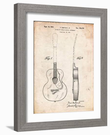 Gretsch 6022 Rancher Guitar Patent-Cole Borders-Framed Art Print