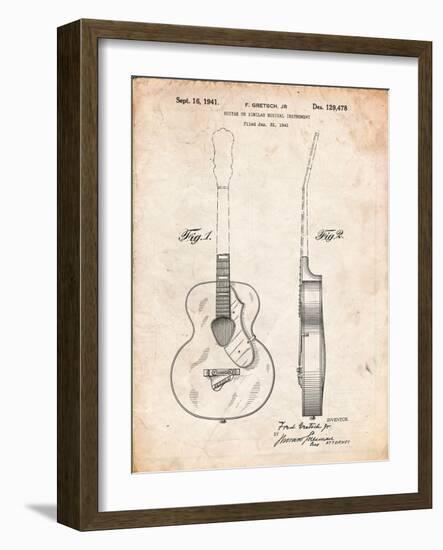 Gretsch 6022 Rancher Guitar Patent-Cole Borders-Framed Art Print