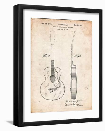 Gretsch 6022 Rancher Guitar Patent-Cole Borders-Framed Art Print