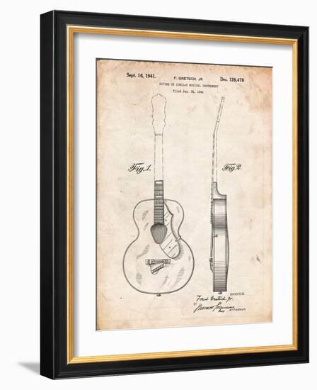 Gretsch 6022 Rancher Guitar Patent-Cole Borders-Framed Art Print