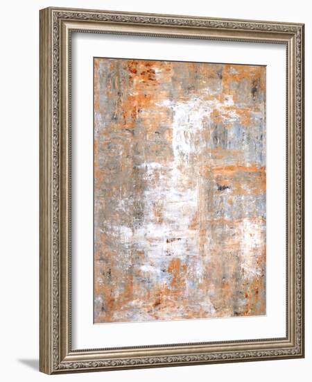 Grey and Beige Abstract Art Painting-T30Gallery-Framed Art Print