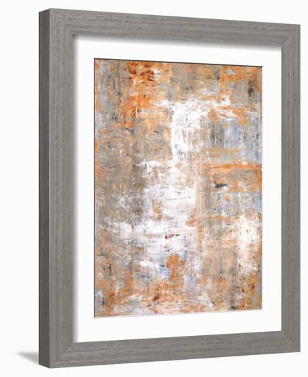 Grey and Beige Abstract Art Painting-T30Gallery-Framed Art Print