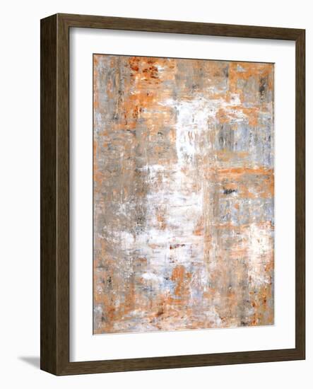 Grey and Beige Abstract Art Painting-T30Gallery-Framed Art Print