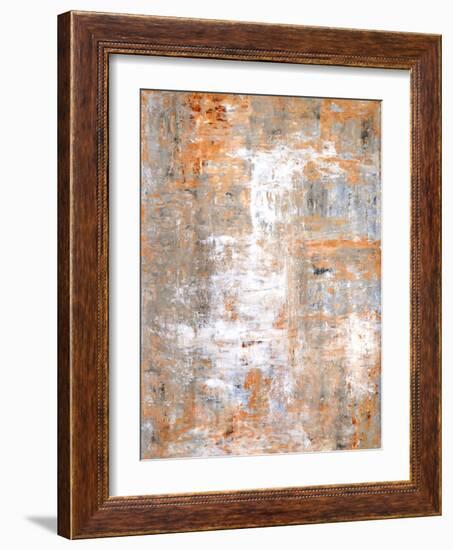 Grey and Beige Abstract Art Painting-T30Gallery-Framed Art Print