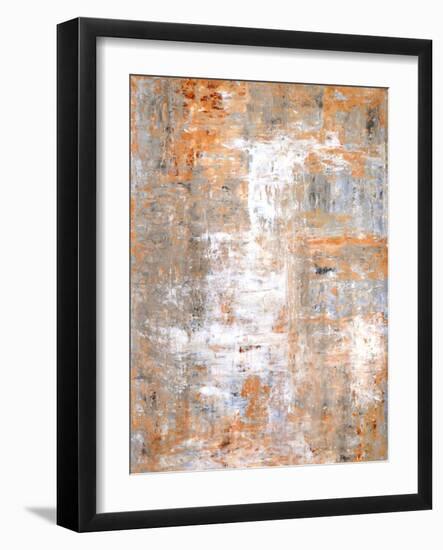 Grey and Beige Abstract Art Painting-T30Gallery-Framed Art Print